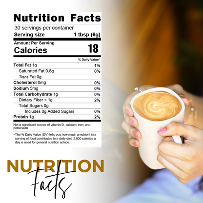 Karkze Mushroom Coffee nutrition facts label